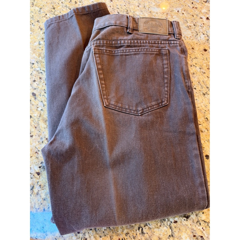 Cabelas Mens Brown Denim Workwear Jeans 38x30 Straight Leg Outdoor 5-Pocket